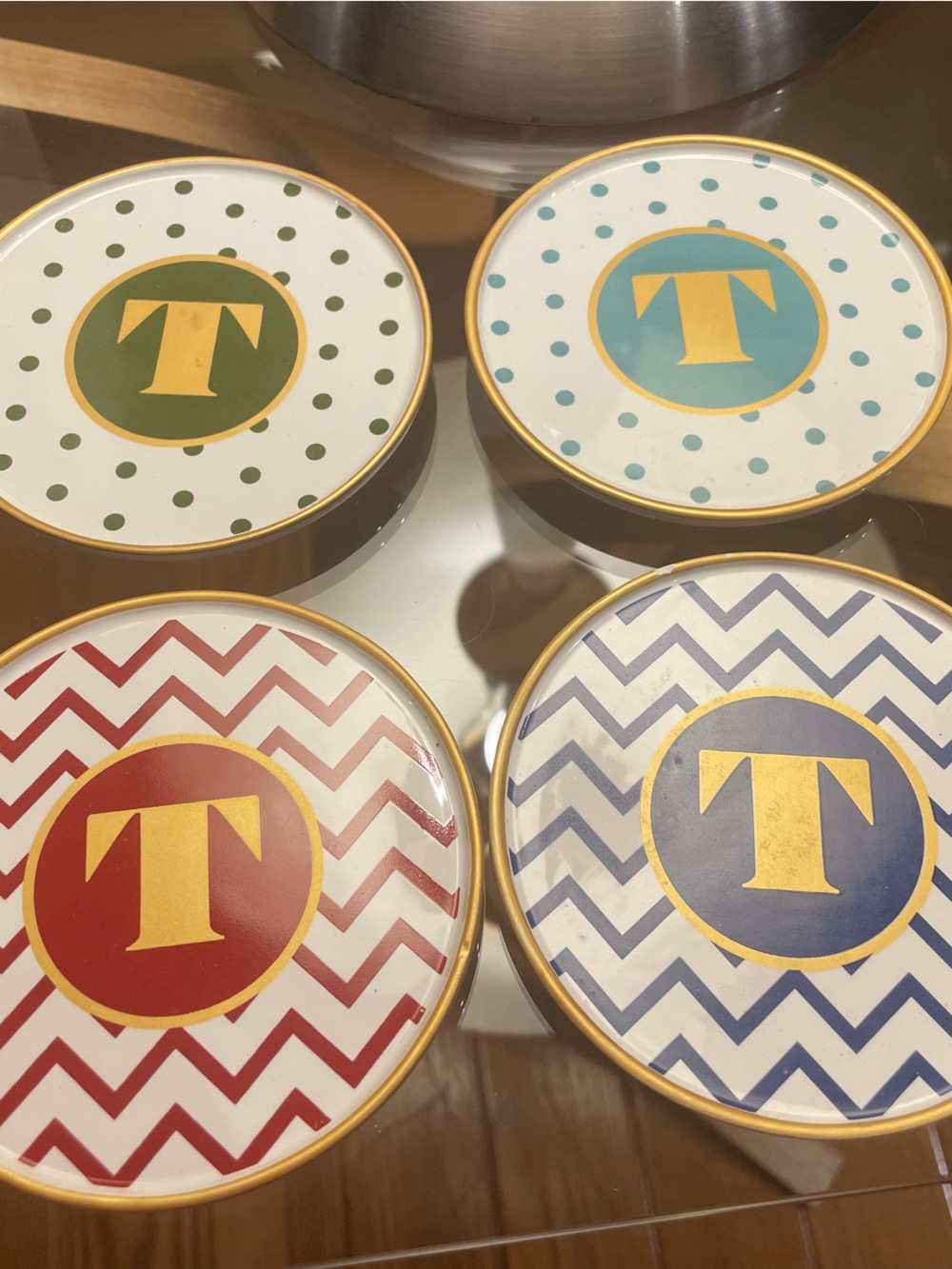 Monogram 'T' Coasters - Picture 2 of 2